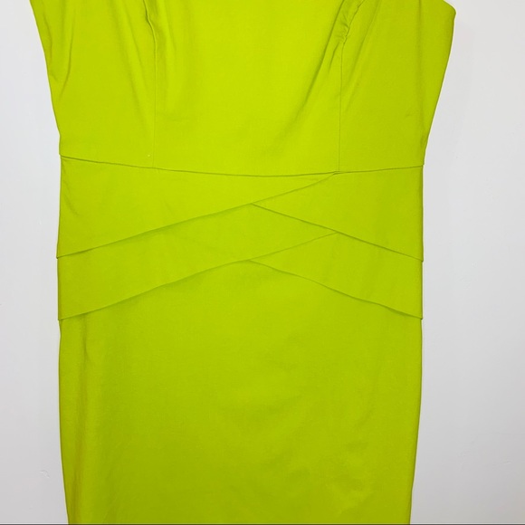 Roman Chartreuse Cap Sleeve Dress Size 16 - Picture 3 of 8